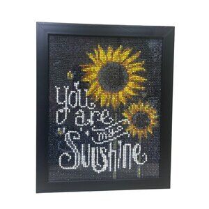 You Are My Sunshine Sunflower Diamond Painting Black Framed Wall Art Handmade